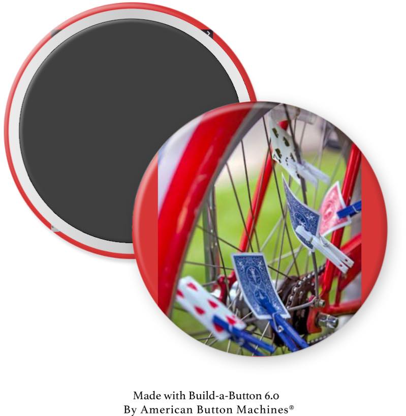Cards on Bike Spokes Magnet - Magnets and Memories