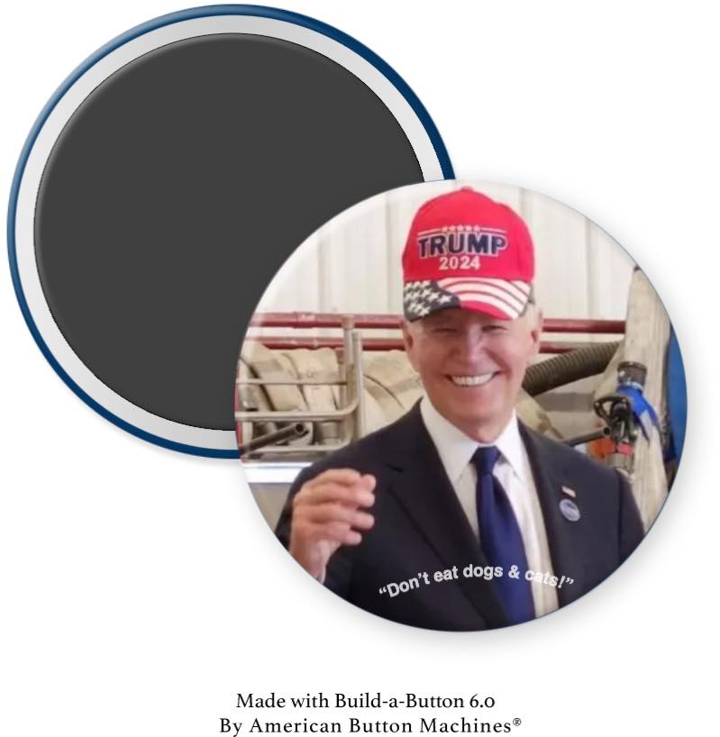 Biden wears Trump Hat Magnet - Magnets and Memories