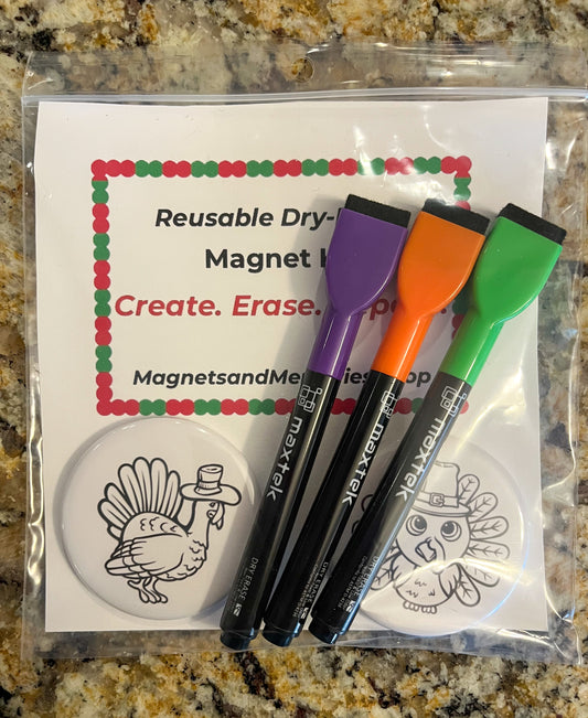 Reusable Dry-Erase Magnet Kit for Kids - Magnets and Memories