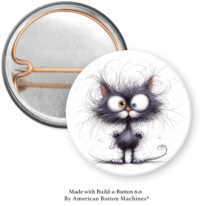 Frazzled Cat b Pinbacks - Magnets and Memories