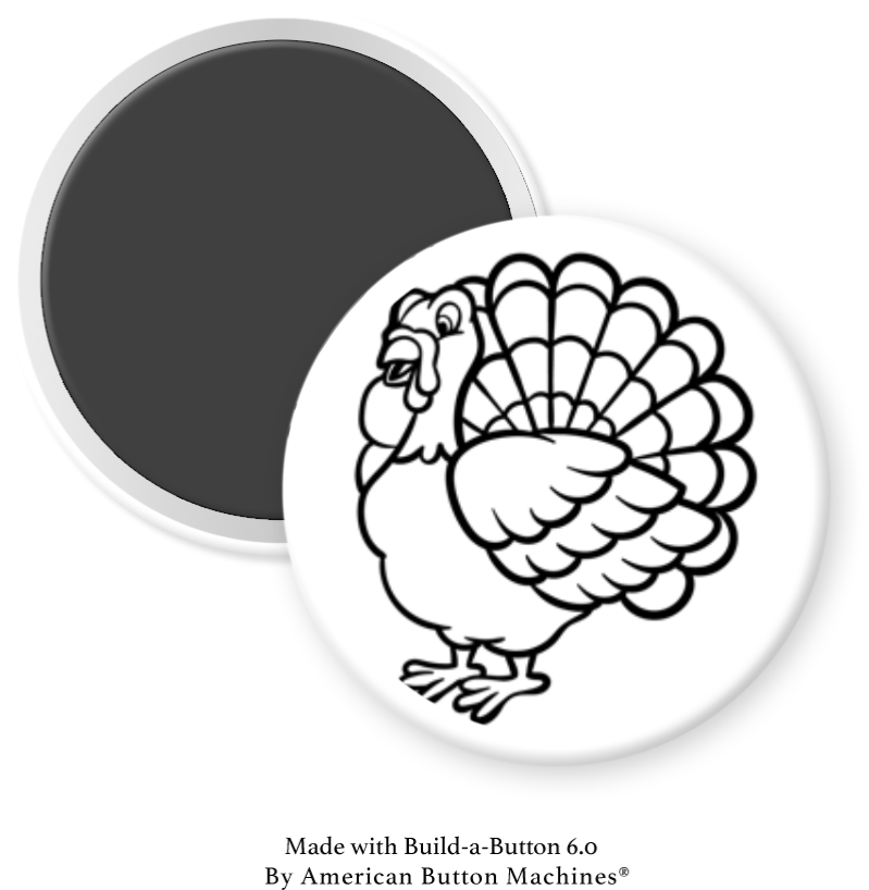 Thanksgiving Turkey E To color - Magnets and Memories