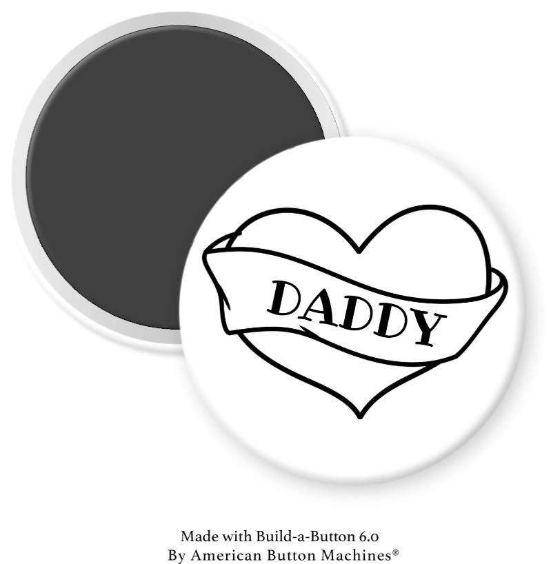Daddy in Heart Magnet - Magnets and Memories