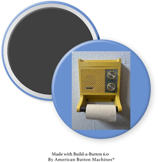 Toilet Paper Holder with a Stereo 1970s Magnet - Magnets and Memories