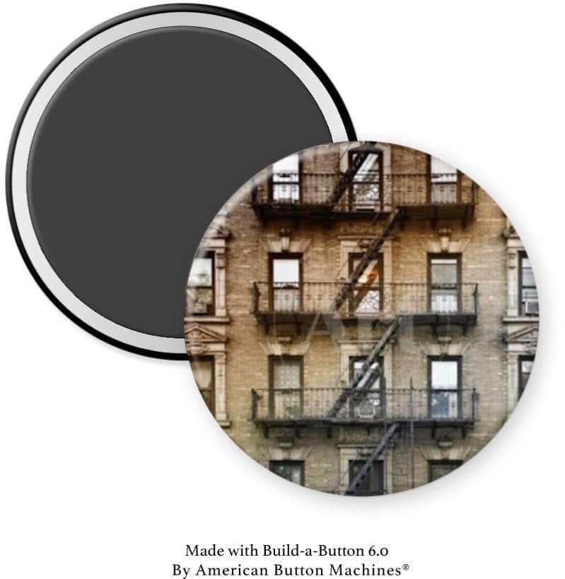 Fire Escape on Apt Building in NYC Magnet - Magnets and Memories