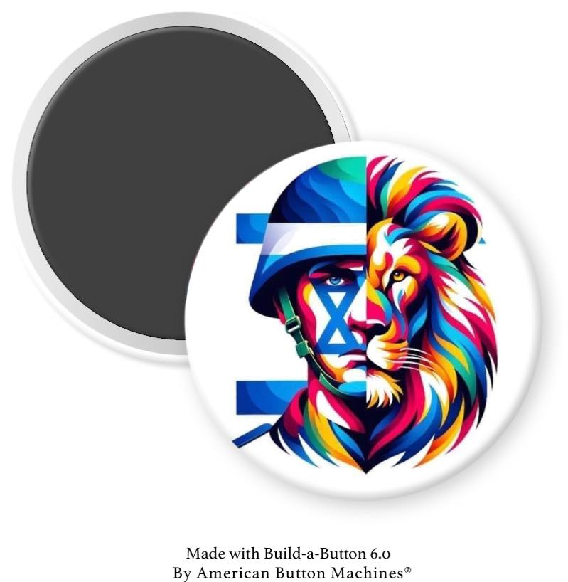 Half Soldier Half Lion Magnet - Magnets and Memories