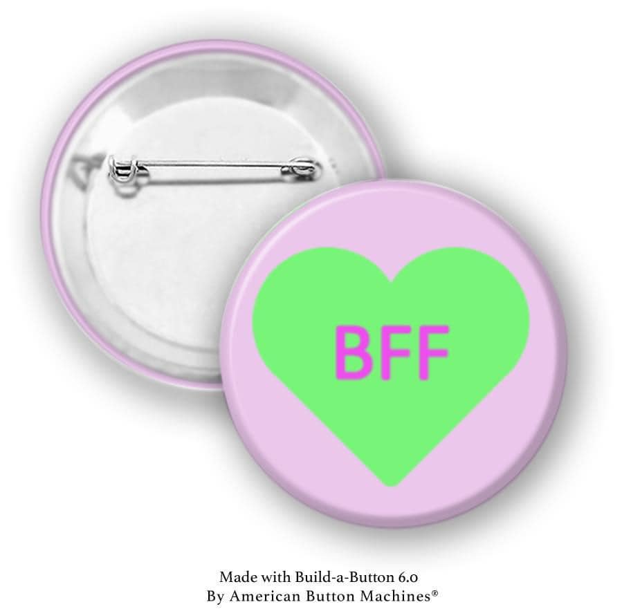BFF in Heart Pinback - Magnets and Memories