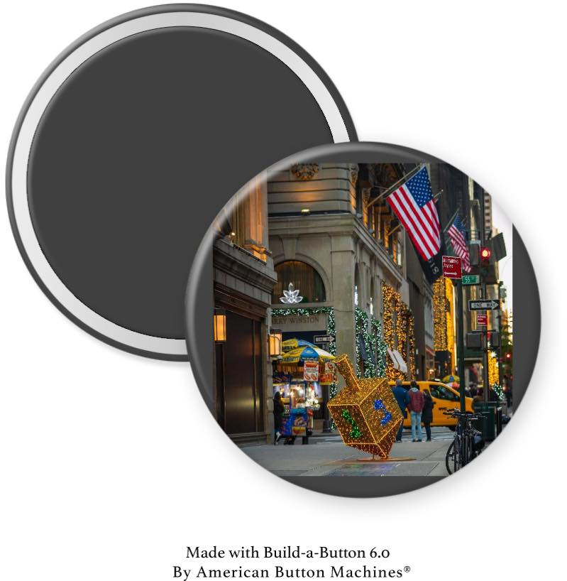 Large Dreidel on NYC Street Magnet - Magnets and Memories