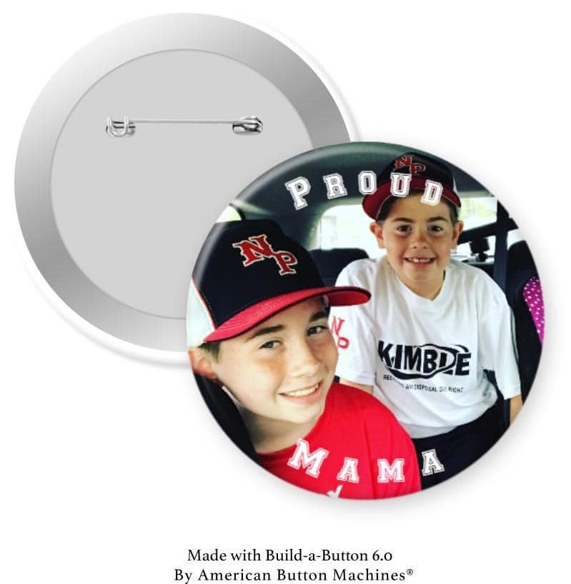 Proud Mama Custom Pinback - Magnets and Memories