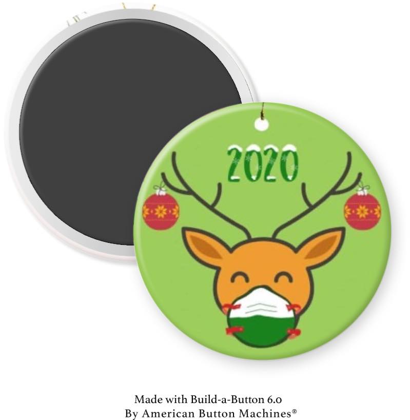 Masked Reindeer 2020 Magnet - Magnets and Memories