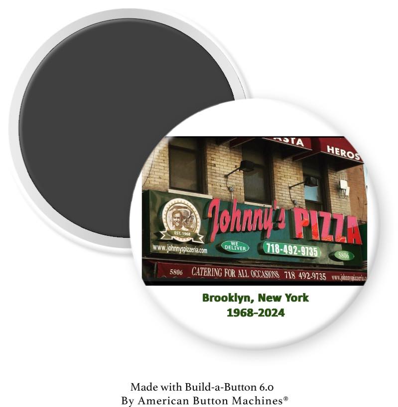 Johnny's Pizza Outside Sign Brooklyn Magnet - Magnets and Memories