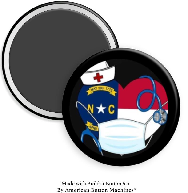 Nurse With NC Mask Heart and Tubes Magnet - Magnets and Memories