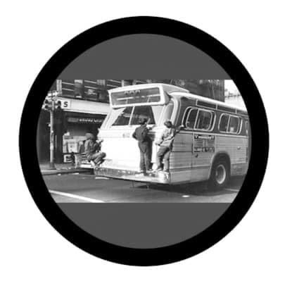 People Riding Back Of Bus in Brooklyn Magnet - Magnets and Memories