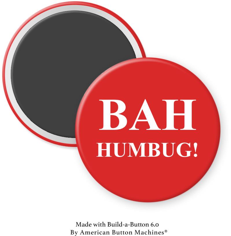 Bah Humbug! On Red Magnet - Magnets and Memories