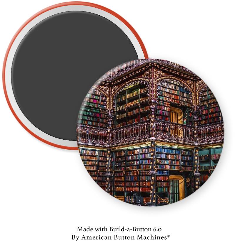 Beautiful European Library Magnet - Magnets and Memories