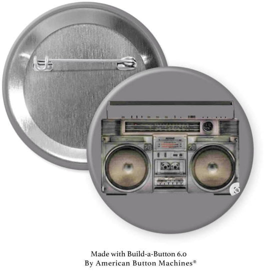 Boombox Large Pinback - Magnets and Memories