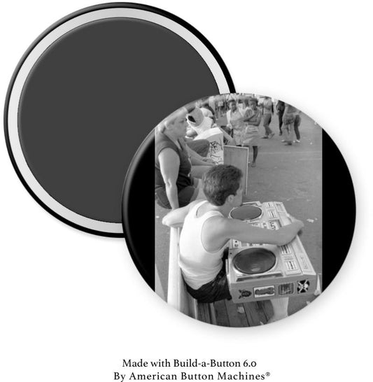 Boy Holding Large Boombox Magnet - Magnets and Memories