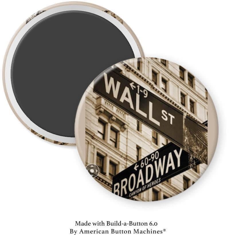 Corner of Wall Street and Broadway Street Signs Magnet - Magnets and Memories