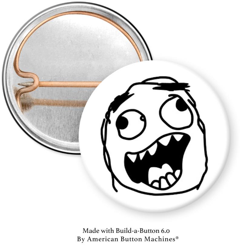 Crazy Face Pinback - Magnets and Memories
