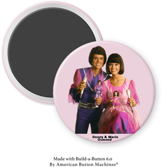 Donny & Marie Osmond with Replica Dolls Magnet - Magnets and Memories