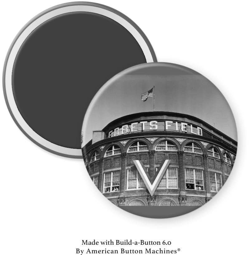 Ebbetts Field Exterior Night Dodgers Baseball Magnet - Magnets and Memories