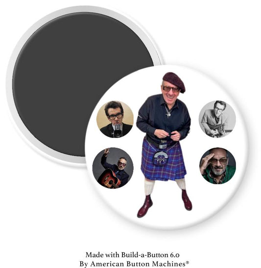 Elvis Costello in Kilt and Other Profiles Magnet - Magnets and Memories