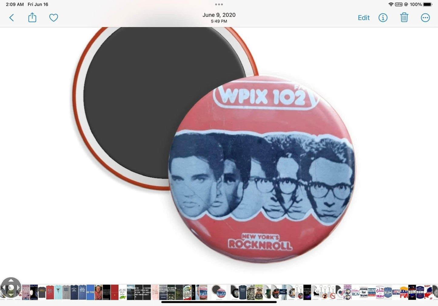 Elvis Presley turns into Elvis Costello Rock N Roll WPIX 102 Magnet - Magnets and Memories