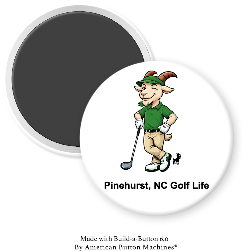 Magnets and Memories GOAT Golf Pinehurst, NC golf life magnet with scenic Pinehurst golf course design