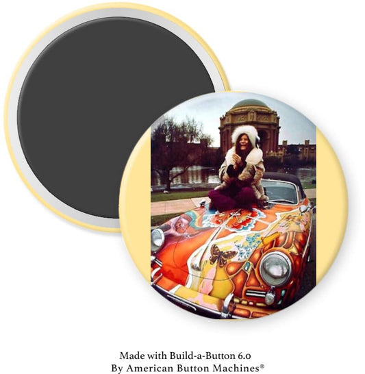 Janis Joplin on Painted Car Magnet - Magnets and Memories