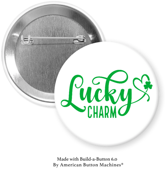 Lucky Charm Pinback - Magnets and Memories