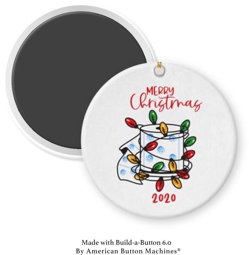 Merry Christmas Toilet Paper Wrapped as Tree Magnet - Magnets and Memories