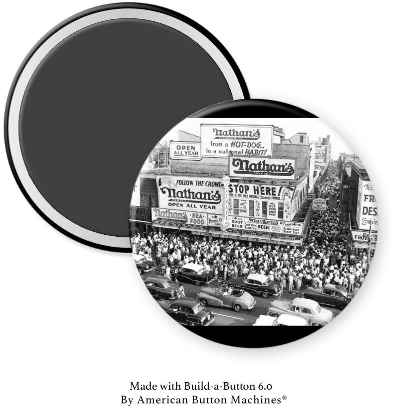 Nathan's Hot Dog Restaurant Aerial View Magnet - Magnets and Memories