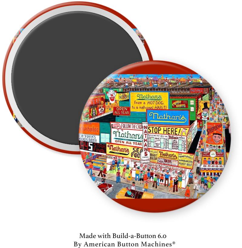 Nathan's Hot Dog Restaurant in Coney Island Magnet - Magnets and Memories