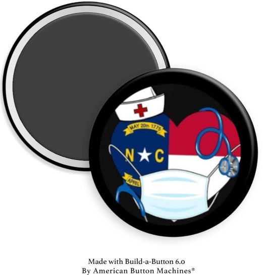 Nurse With NC Mask Heart and Tubes Magnet - Magnets and Memories