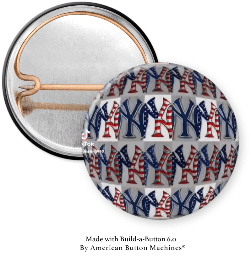 NY Yankees Ball Pinback - Magnets and Memories