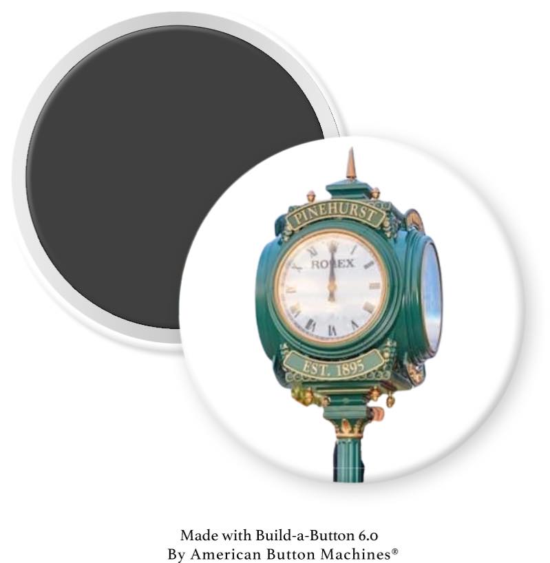 Pinehurst New Golf Clock (No Text) Magnet - Magnets and Memories
