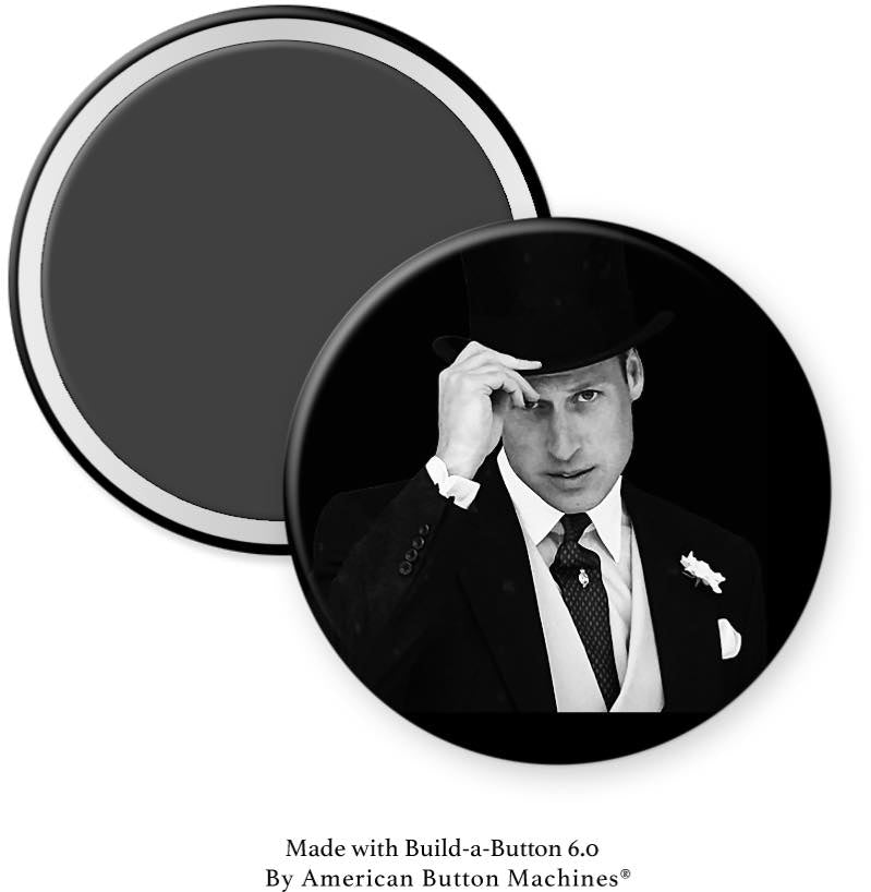 Prince William Tipping Hat Magnet - Magnets and Memories