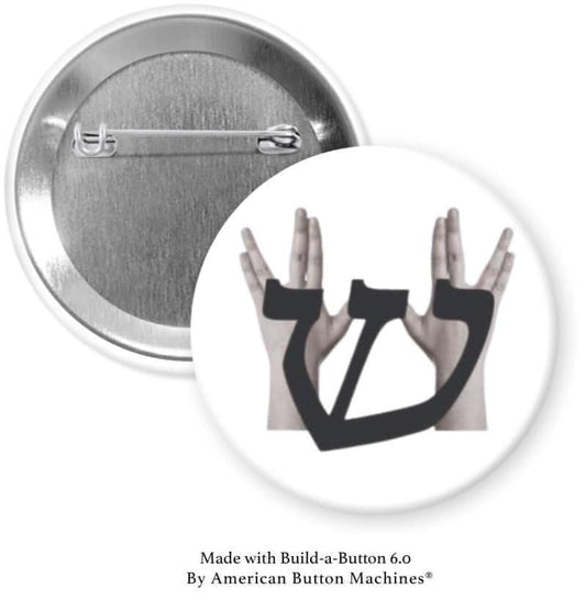 Shin Yiddish Pinback - Magnets and Memories