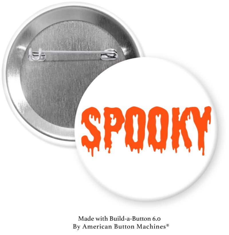 Spooky on White Pinback - Magnets and Memories