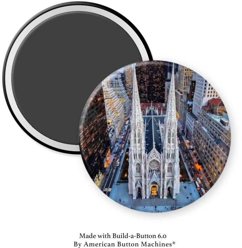 St. Patrick's Cathedral From Sky Magnet - Magnets and Memories