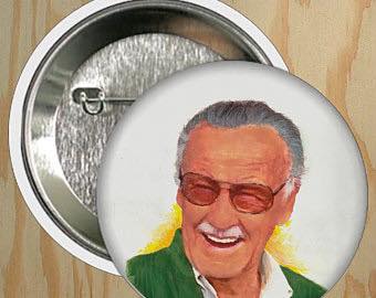 Stan Lee Marvel Pinback - Magnets and Memories