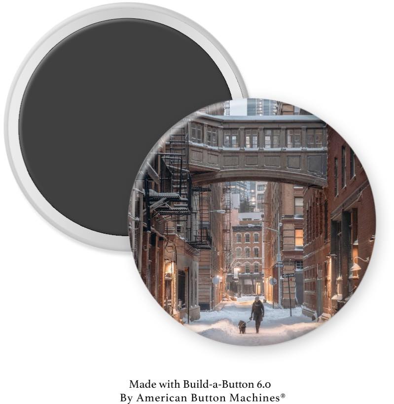 Staple Street Skybridge Winter Magnet - Magnets and Memories