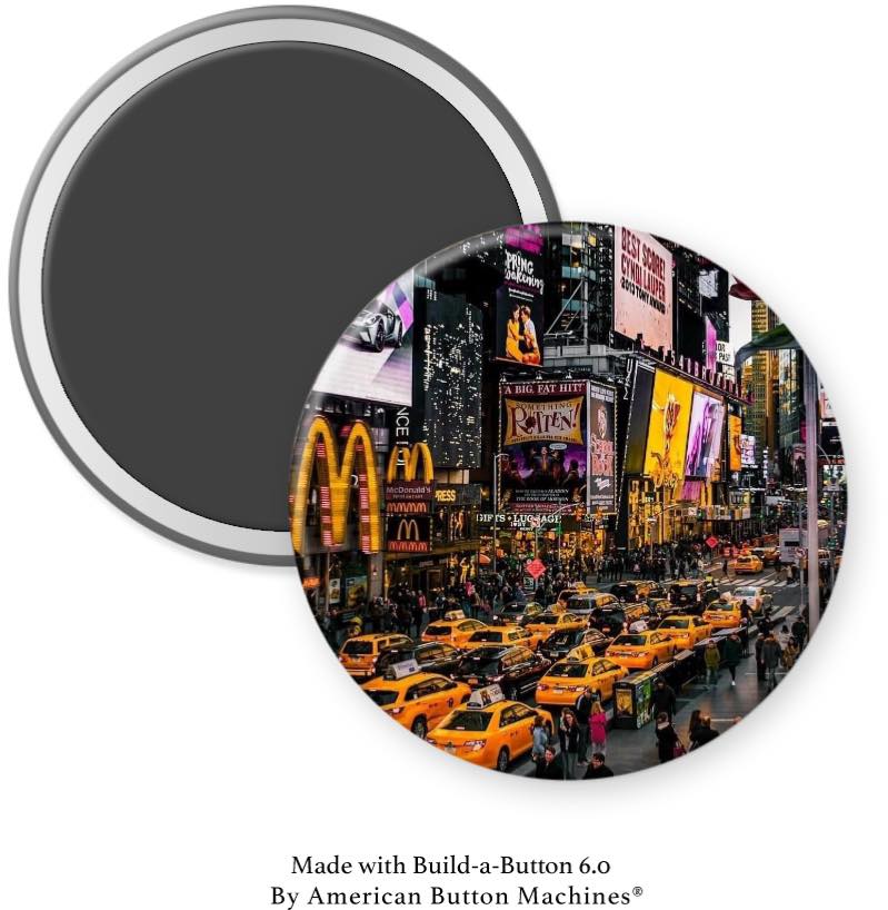 Times Square With Hundreds of Taxis Magnet - Magnets and Memories