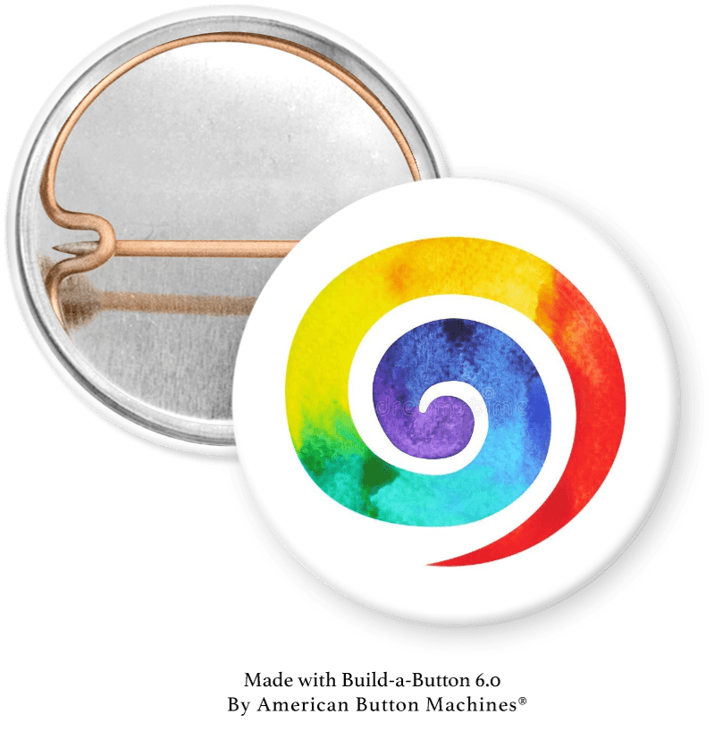 Yoga swirl Pinback - Magnets and Memories