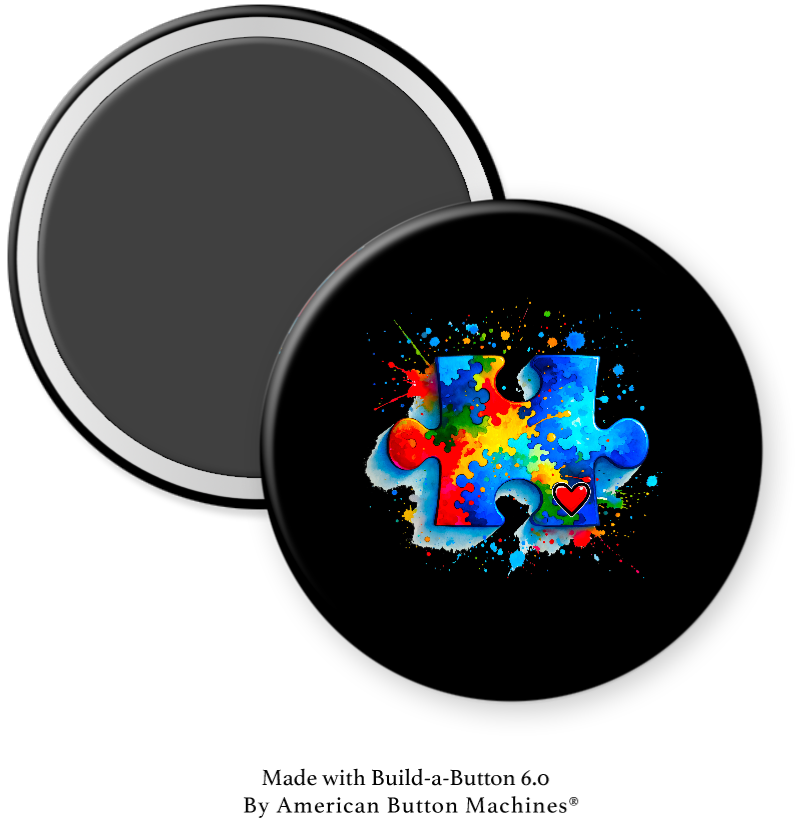 Large Puzzle Piece for Autism with Vibrant Colors - Magnets and Memories
