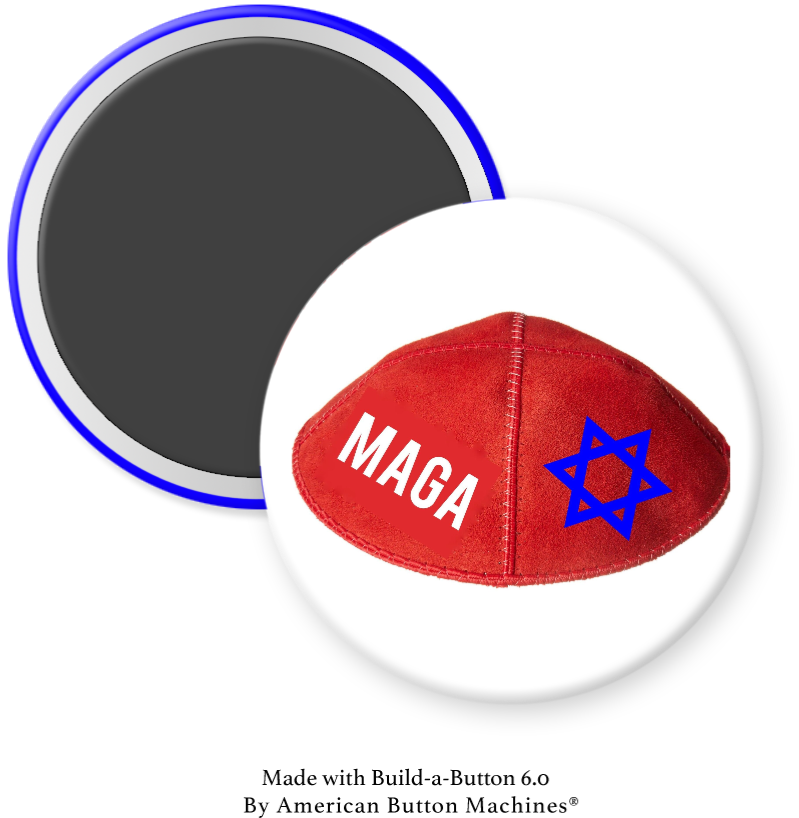 Jewish Yarmulke with MAGA and Star of David Magnet - Magnets and Memories