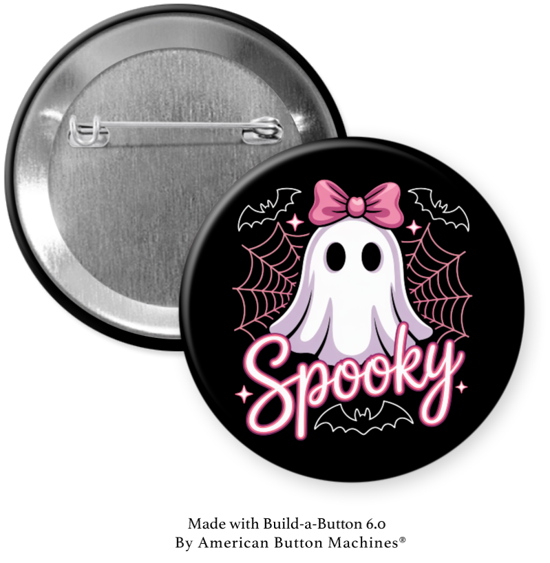 Spooky Girly Ghost refrigerator magnet with a cute bow from Magnets and Memories, featuring a playful ghost design.