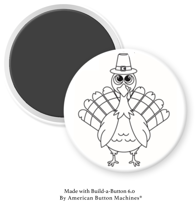 Thanksgiving Turkey refrigerator magnet by Magnets and Memories, colorful turkey design for holiday decor.