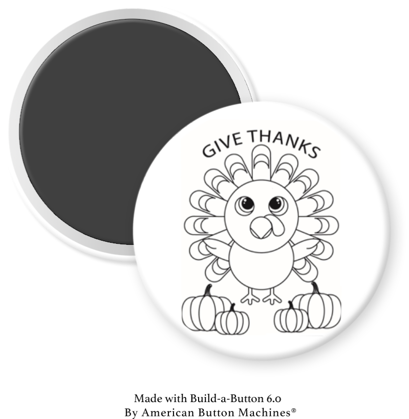 Thanksgiving Turkey L refrigerator magnet by Magnets and Memories, colorful magnet for holiday decor and fridge display.