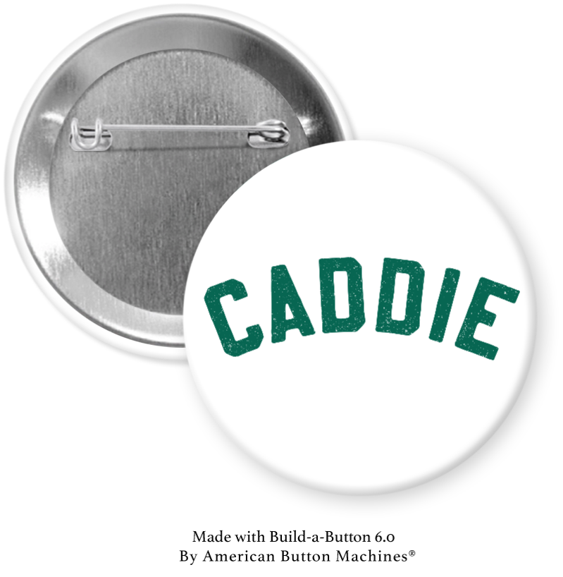 Green refrigerator magnet shaped like a caddie from Magnets and Memories. Bright, detailed golf-themed kitchen decor.
