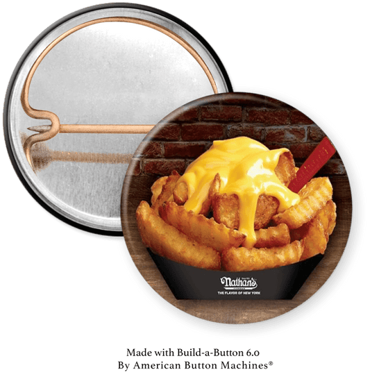 Nathan’s Cheese Fries Pinback - Magnets and Memories 